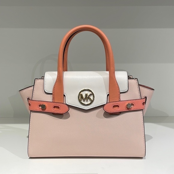 MICHAEL KORS
Carmen Medium Color-Block Faux Saffiano Leather Belted Satchel - Picture 1 of 6